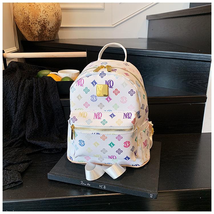Double Shoulder Bucket Bag Women's Large Capacity Fashion Outdoor Leisure Travel Bag Soft Leather Backpack School Bag