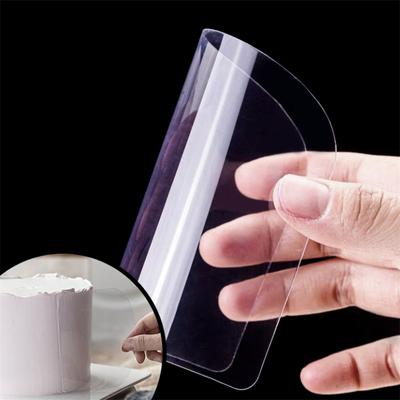 5 Stücke Transparent Kunststoff Weichen Spachtel Kuchen Creme Schaber Fondant Gebäck Plain Glatte Gezackten Rand Spachtel Cutter Backen Werkzeug