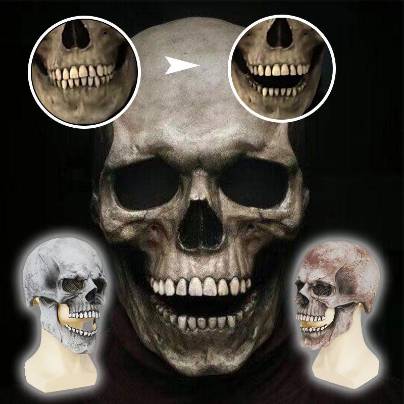 Movable Mask Halloween Jaw Full Head Skull Mask Horror Scary Cosplay Mask