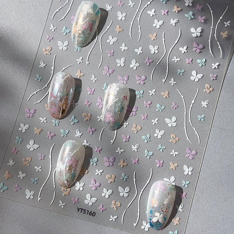 Наклейки для нігтів з метеликами, об'ємні наклейки для нігтів, дизайн нігтів, самоклейні матеріали для нігтів для жінок, прикраса для манікюру