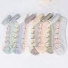 5 Paar Atmungsaktive Kurze Socken Japanisch Niedlich Frisch Ins Kurz Floral Glasseide Damensocken Sommer Dünn Kristall Bootssocken