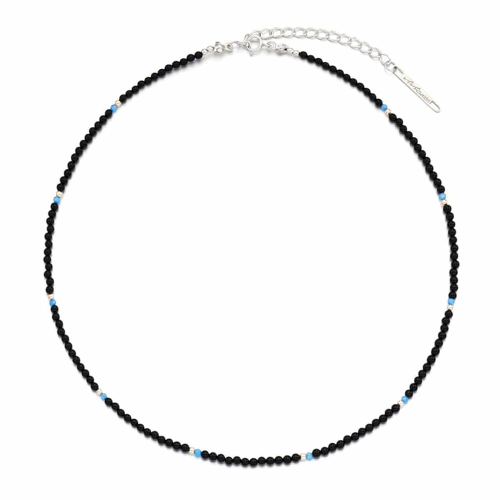[925 Silver]Black Onyx Zirconia Necklace