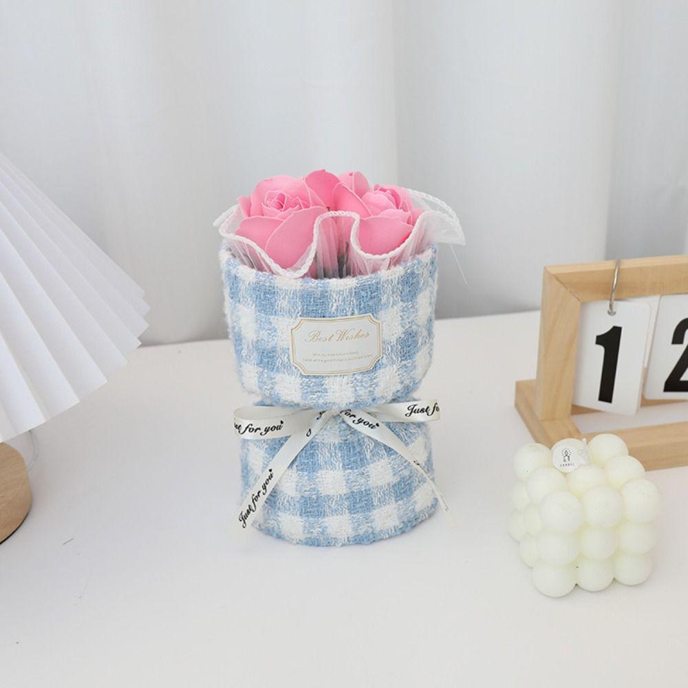 

Подарок на выпускной Мыло Роза Букет цветов Домашний декор Рождество День святого Валентина День матери pink&blue-Rose