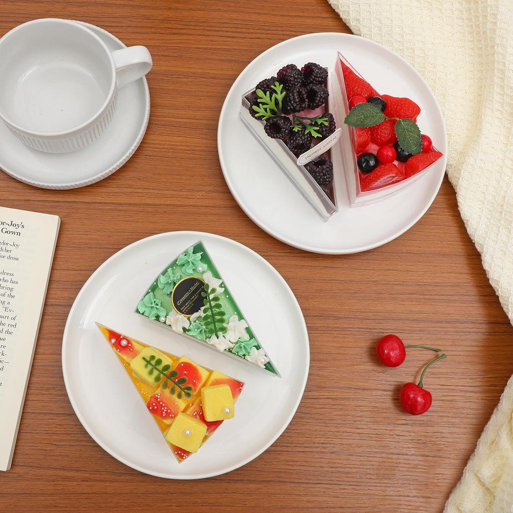 PU Fruit Cake Slice Model - Dessert Cream, Pudding, and French Mousse Display