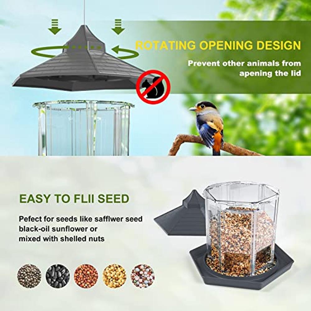 Wodoodporna altana wisząca karmnik dla dzikich ptaków pojemnik na zewnątrz z wiszącą liną karmienie typ domu karmnik dla ptaków Aves Decor
