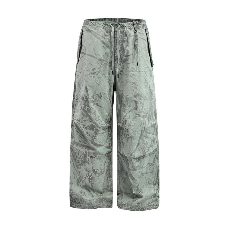 

American Street Style Retro Cracked Wash Paratrooper Pants for Men 2025 Autumn and Winter Trendy Loose Straight-Leg Workwear Casual Pants Image color XL