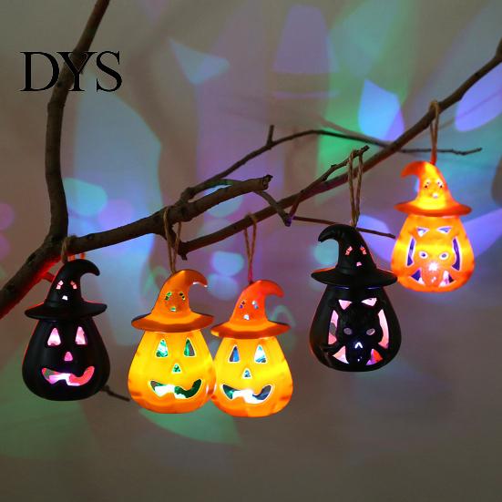 Festive Halloween Lights 12 Pcs LED Pumpkin Lantern, Spooky Hanging Lighted Indoor Night Light with Witch Hat for Outdoor Home Party Decor Lanterns