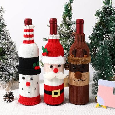 Christmas Wine Bottle Cover Creative Elk Snowman Santa Wine Bag For Festive Party Champagne Bottle Bags Dinner Decoration Gifts