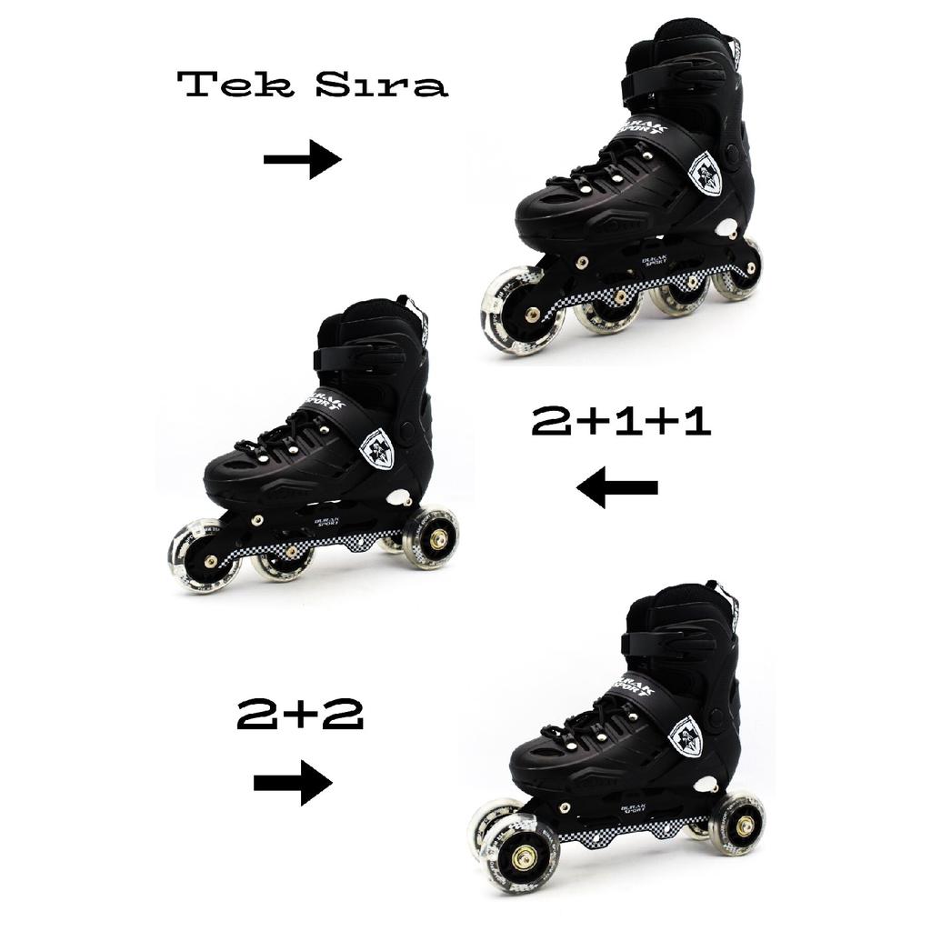 Professional Lighted Silicone Wheel Adjustable Child-adult Skates