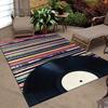 [Durable Polyester Rug] Large Polyester Non-Slip Area Rug with Vinyl Record Design | Durable Crystal Velvet Carpet Mat for Livin