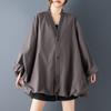Plus Size Vintage Jackets for Women Causal Loose Spring Autumn Jacket Coat Outerwear