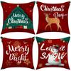 New Red Snowman Christmas Pillow Case Line Printed Pillow Case Festive Room Sofa Decoration Cushion Case