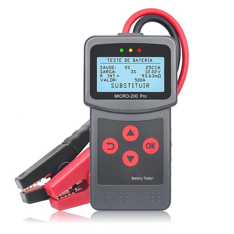 Portable Micro-200 Pro Car Motorcycle Battery Tester 12/24V Multi-Language Digital Battery System Analyzer NONE