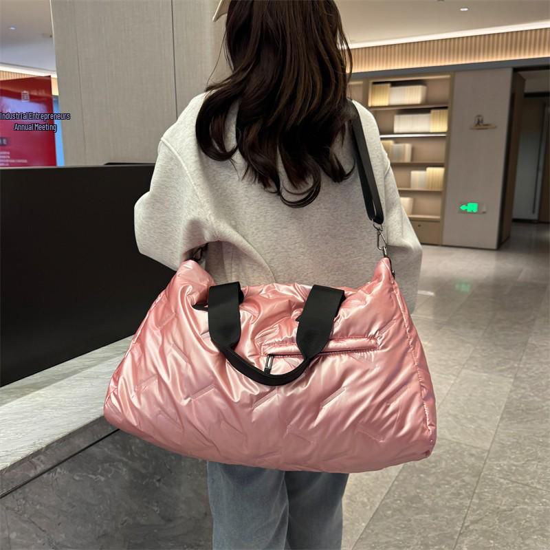 Dámská lehká velkokapacitní cestovní taška – na jedno rameno, do posilovny a bavlněná příruční taška