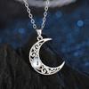 1Pc Fashion Design Sun and Moon Couple Necklace Synthetic Zircon Lucky Necklace Crescent Necklace