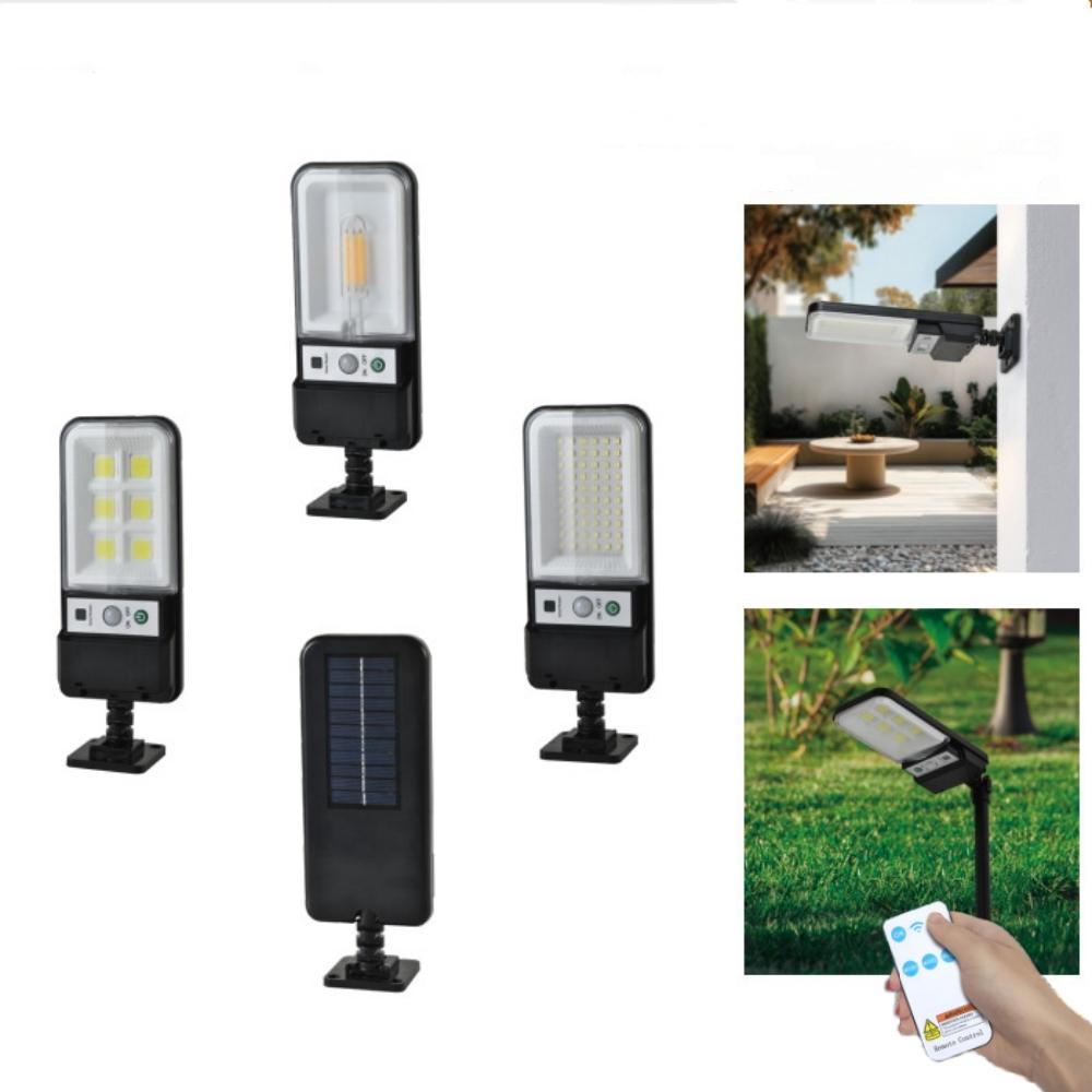 Solar LED Street Light Motion Sensor Remote Control Super Bright Outdoor Wall Lamp Waterproof 6500K Flood Lights for Yard Road