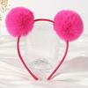 Novel And Cute Candy Colored Pom-Pom Headbands, Faux Rabbit Plush Hair Accessories for Festive Outfits.