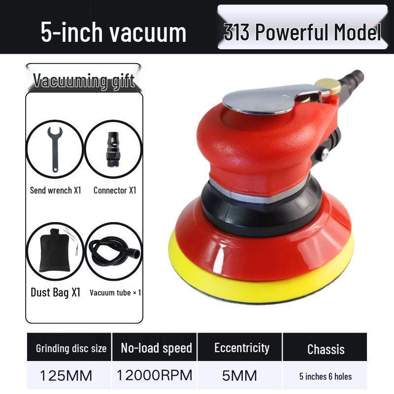 5" & 6" High-Speed Pneumatic Sander and Polisher, Model 313 Handheld Air Grinder