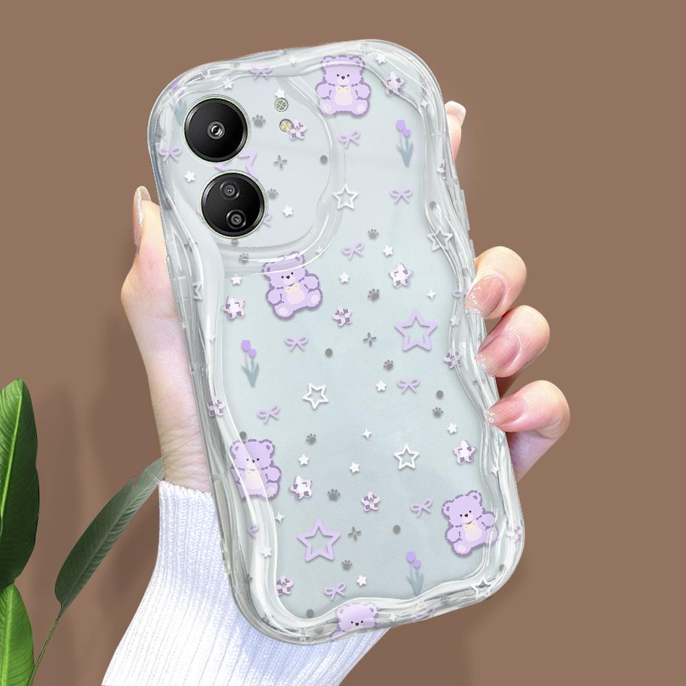 

Милый мультяшный узор, кремовая текстура, мягкий силиконовый чехол с волнистыми краями, чехол для телефона Xiaomi Redmi Redmi Note 14 5G прозрачный