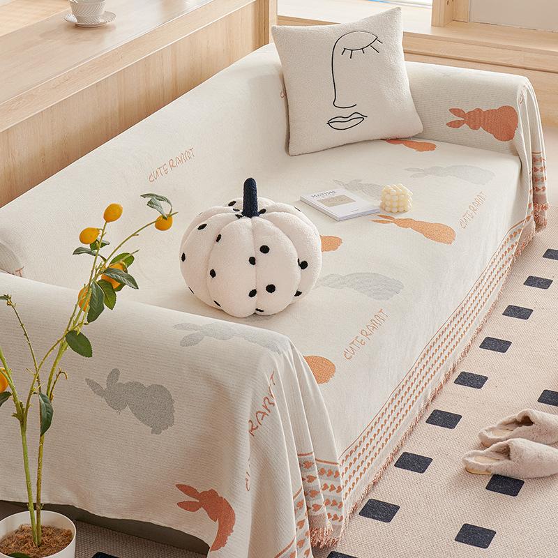 Sofa Towel, Sofa Cushion, Sofa Cover, Backrest Towel, Thread Blanket, Sofa Cover, Fabric Dustproof Sofa Blanket Cover