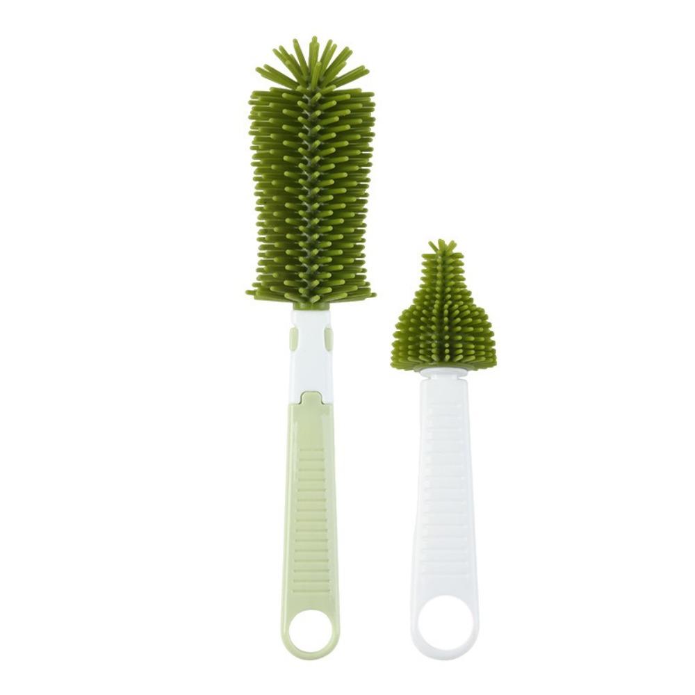 

2PCS/SET Silicone Baby Bottle Brush Multi-functional Cup Cleaning Tool Practical Nipple Brush Cups