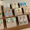 High-end Enamel Oil-dripping Flower Earrings French Literary Retro Earrings
