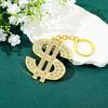 Big Rotatable US Dollar Money Sign Pendant Keychain Men Rapper Hip Hop Punk Keyrings Gifts