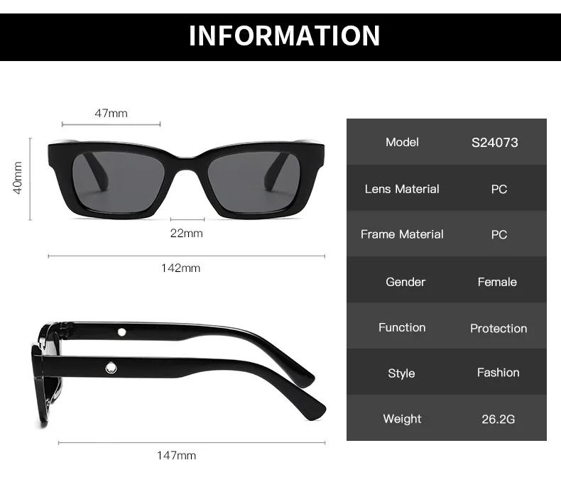 Black Square Sunglasses Vintage Small Rectangle Sun Glasses Hip Pop Eyeglasses Female Lentes Mujer Mujer