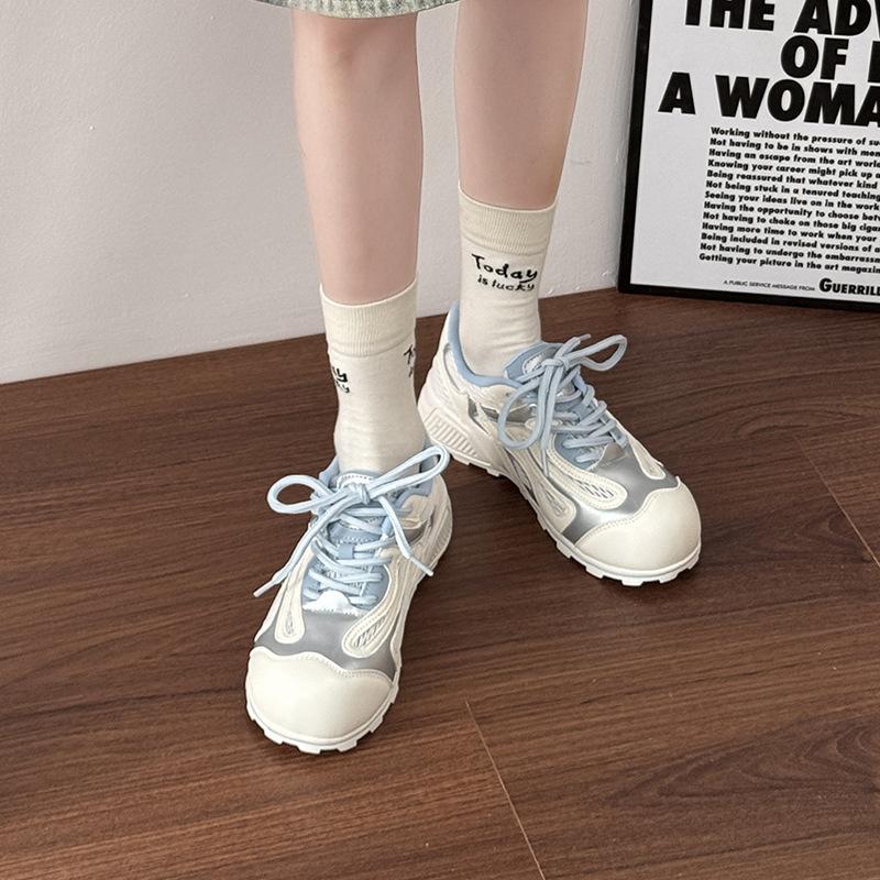 Thick-soled Women's New Big-headed Shoes, Light and Soft-soled Casual Sports Shoes, Mesh Breathable