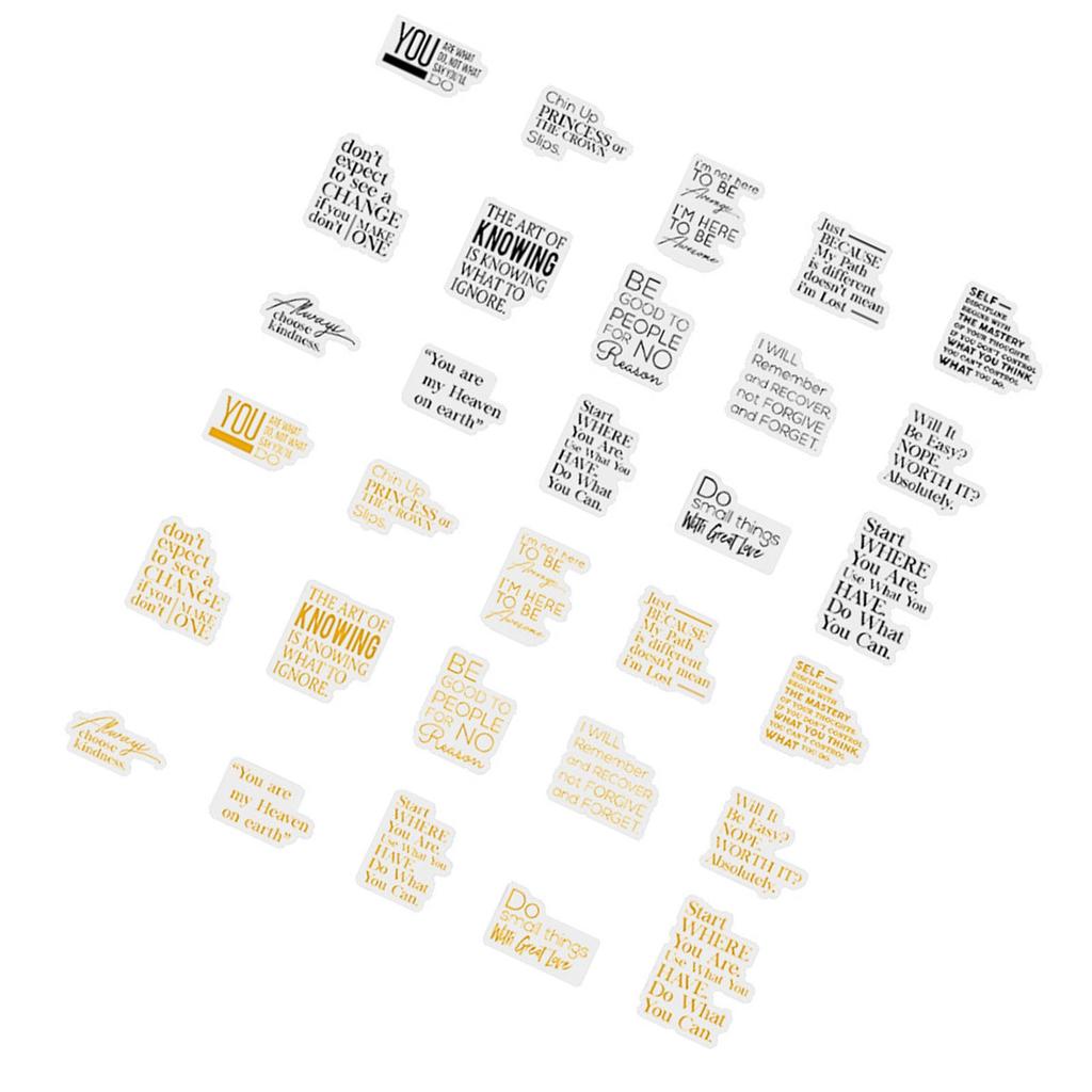 30 Stück Vintage Englische Poesie Serie Aufkleber Schöner Tag PET Aufkleber für Scrapbooking Poesie und