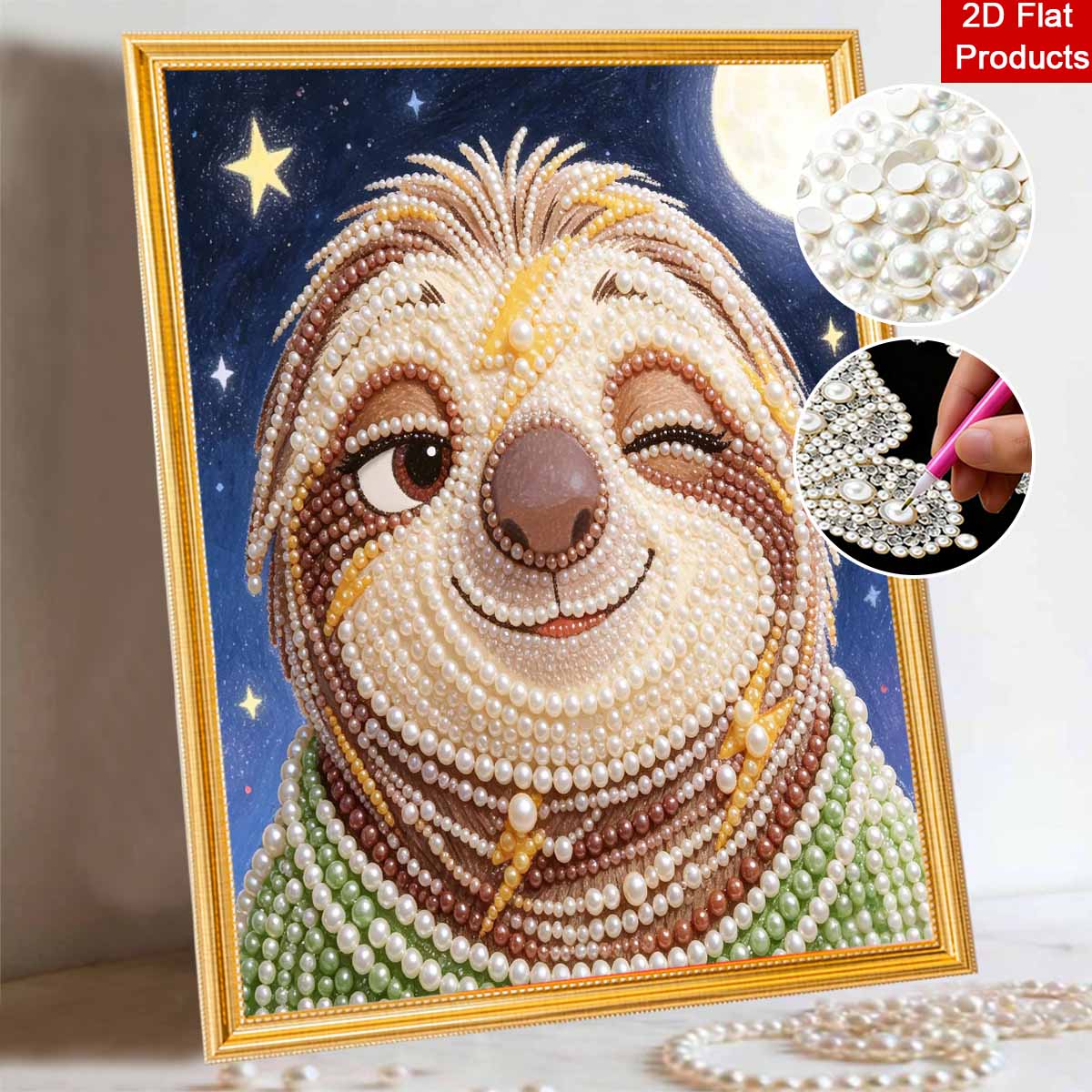 Disney Pearl Painting Painting Kit Sloth Art Home Decor Handmade Gift Starry Night Theme Craft Project 30x40