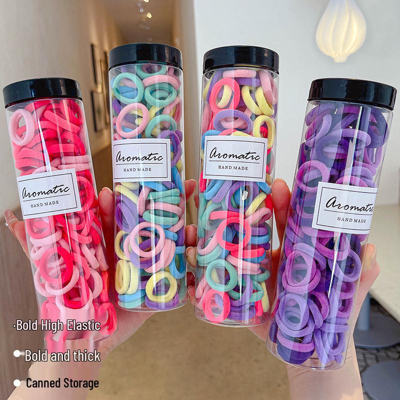 

Children s Cute Elastic Hair Ties - Small Rubber Band Accessories for Girls Yellow-Orange Solid Hair Ties 100 pcs