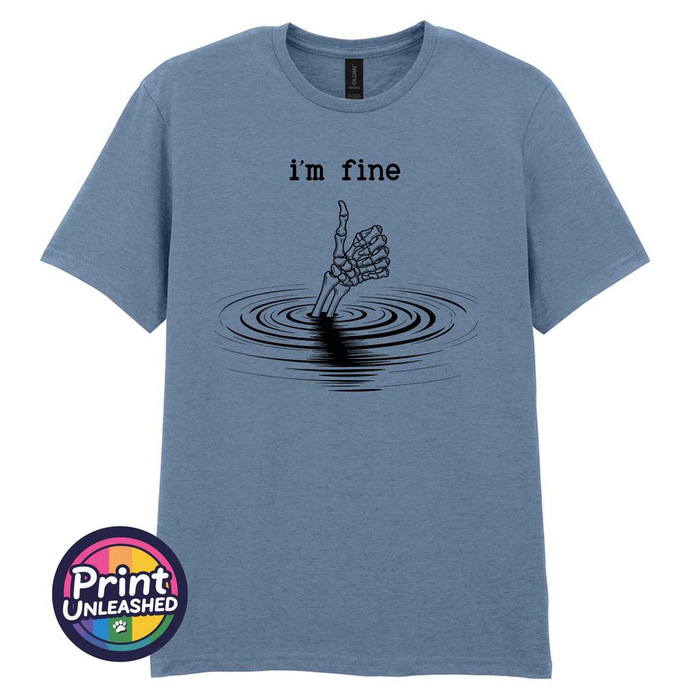 Im Fine Skeleton Hand Funny T Shirt Dark Humour Tee Sarcastic Gothic Gift S2XL