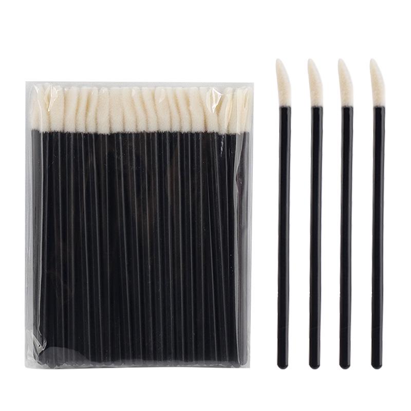 50-Pack Disposable Lip Brushes - Straight & Slanted Head Crystal Rods for Gloss and Lipstick Application