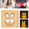 3D Wooden Night Light Rabbit Shape LED Beads Energy Saving Hollow Decorative Desk Light for Bedroom