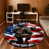 1pc Soldier Flag Round Chair mat office Area Rug - Non-Slip, Floor Mat for Office, Bedroom, Ideal home decor gift c0112024