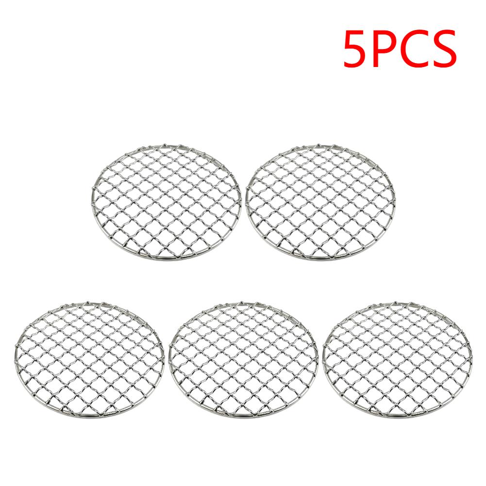 1-5PCCamping Grill Grate Stainless Steel Mesh Grill Bushcraft Grill Camping Rack for Fire Cooking BBQ Backpacking Campfire Rated