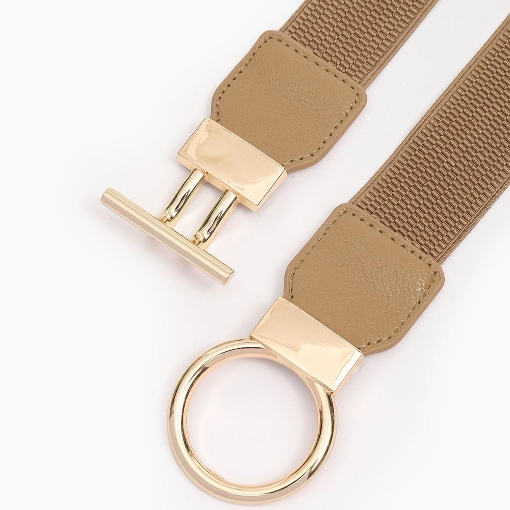 Exquisite Elastic Waistband Casual Round Buckle Waist Strap Waist Belts Women