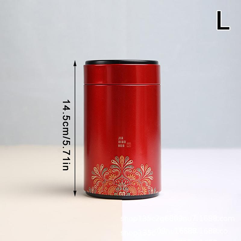 Portable Small Tea Packaging Box Tinplate Storage Can Exquisite Prints Empty Tea Tin Can Household Green Black Tea Sealed Jar