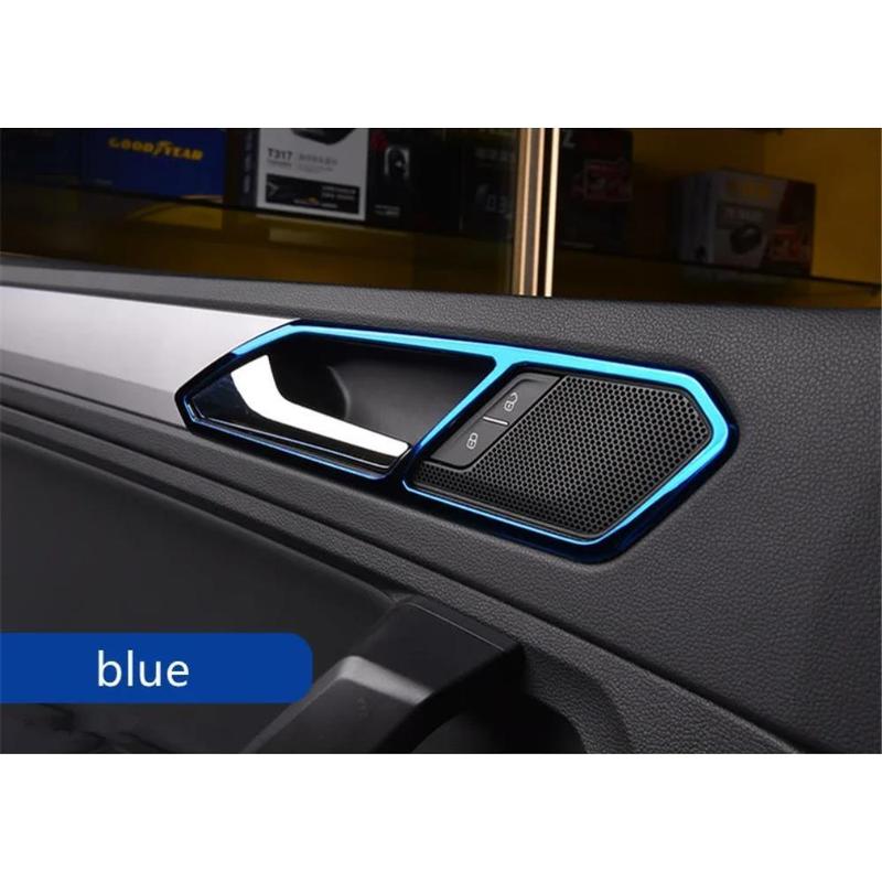 Car Upgrade For VW Tiguan MK2 2016-2018 4Pcs Door Handle Bowl Frame Trim Sticker Covers ABS Chrome Car Accessories