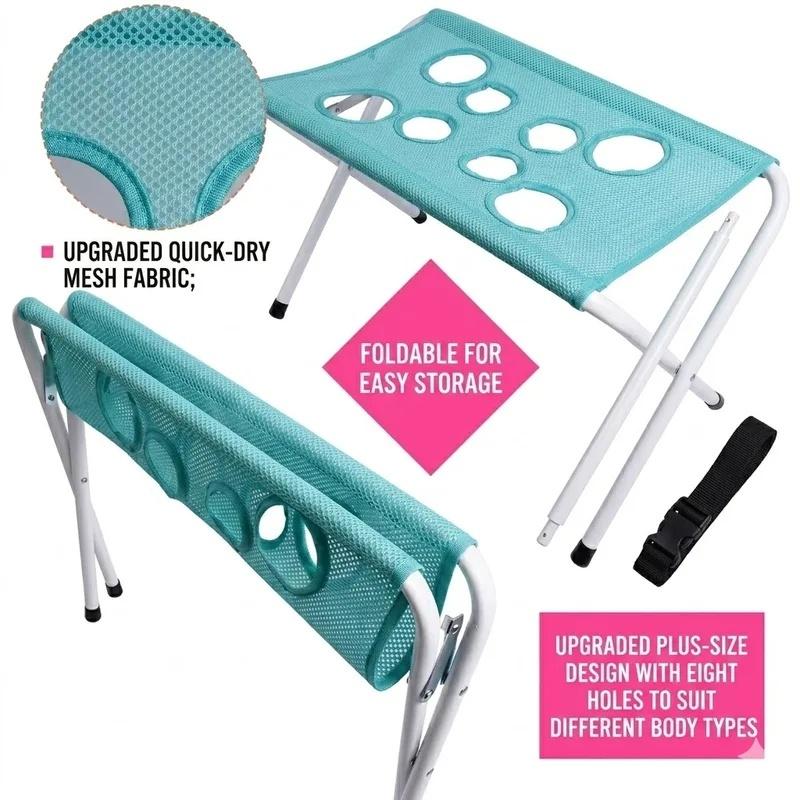 Pet Grooming Hammock Stand, Foldable Breathable Mesh Bath Rack for Cats & Small Dogs, Anti-Escape, Easy To Clean