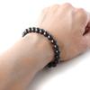 Black Beitou Stone from Negative Ion Radium Black Inner [GOLD STONE] Bracelet, 8mm, Taiwan, Measured, Hokutolite, Diameter Approx. 17.5cm