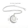 12 Constellation Necklace Zodiac Signs Cabochon Glass Crescent Moon Pendant Clavicle Chain Necklace Birthday Gifts for Women