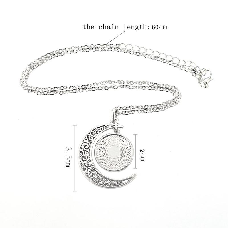 12 Constellation Necklace Zodiac Signs Cabochon Glass Crescent Moon Pendant Clavicle Chain Necklace Birthday Gifts for Women