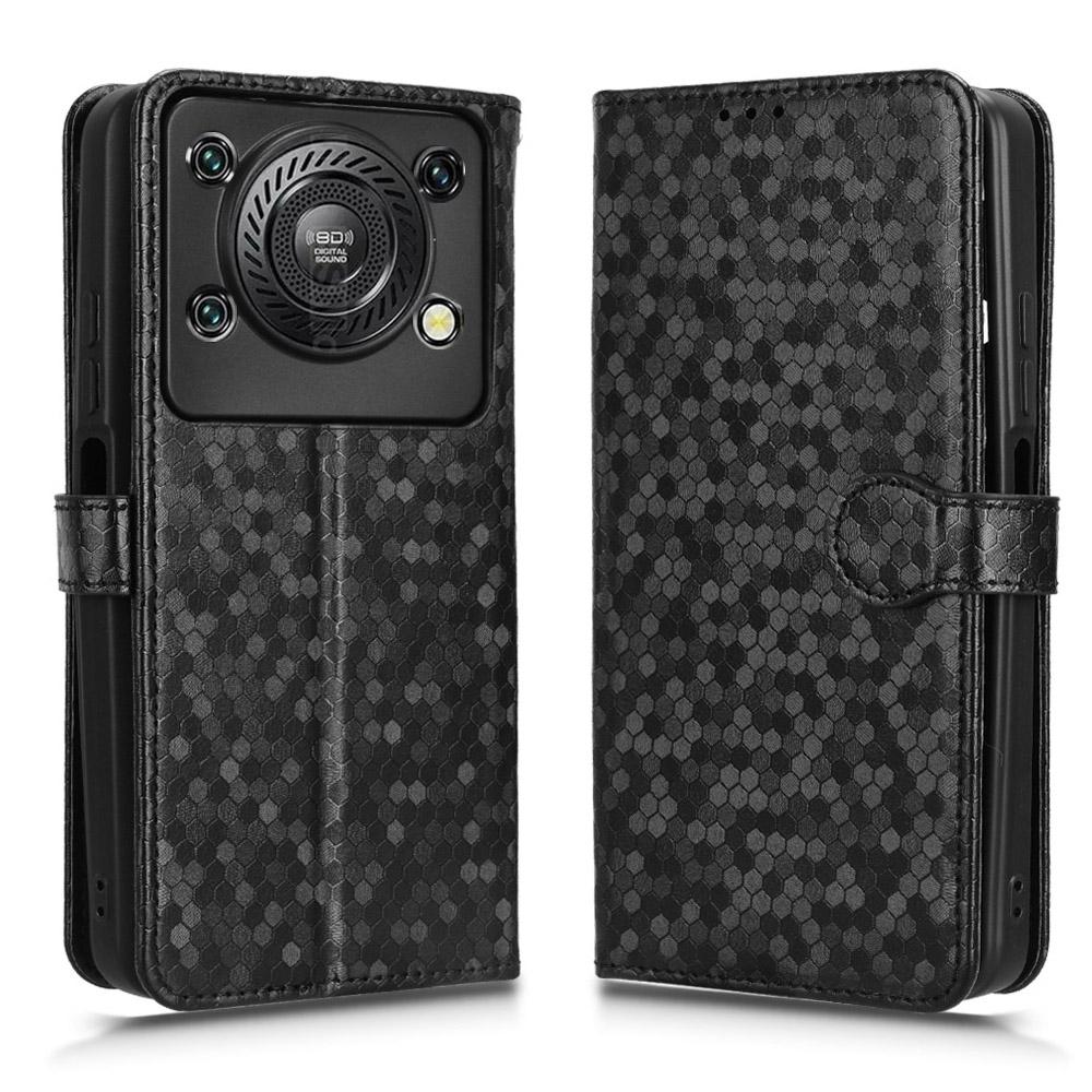 Pro Oukitel C60 Pro/C60 Peněženkové pouzdro Vzor teček Ražba PU kůže Kryt na telefon s poutkem na zápěstí
