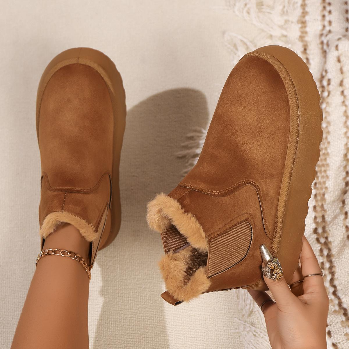 Зимние ботинки женские 2024 новые толстые бархатные большие размеры зимние модные теплые — фото 5