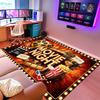 Movie Night Area Rug, Soft Non-Slip Carpet for Home Theater Living Room, Cinematic Ambiance Decor Floor Mat