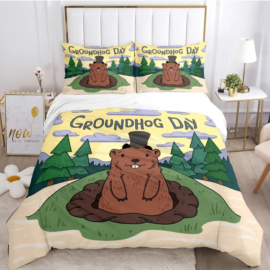 Funny Capybara Anime Duvet Cover Kawaii Animals Bedding Set Soft Quilt Cover Full Size for Children Kid Teens Bedroom Decoration