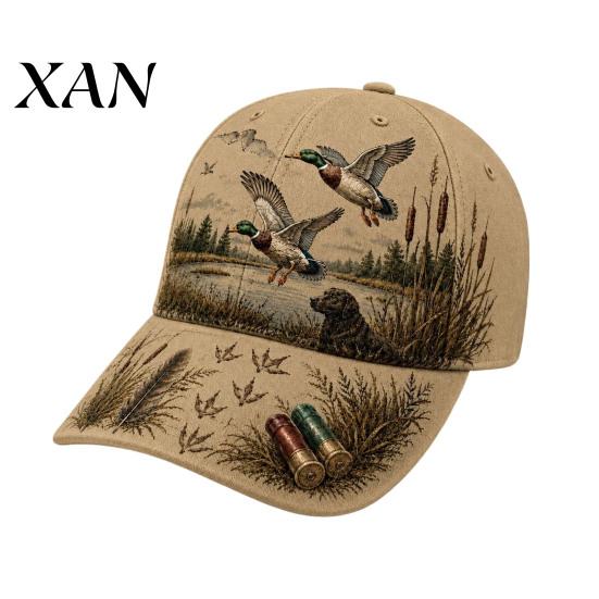 Cappello da Escursionismo con Visiera Curva, Cappellino da Baseball Vintage da Caccia, Cappello con Motivo Cane da Anatra, Traspirante, Assorbe l'Umidità, Regolabile, Regalo per Appassionati