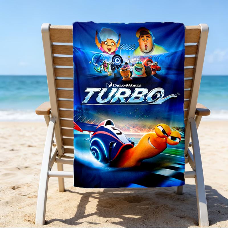 proof beach towel with a Turbo pattern - soft,absorbent,quick-drying,machine washable - perfect for swimming,camping,bathing